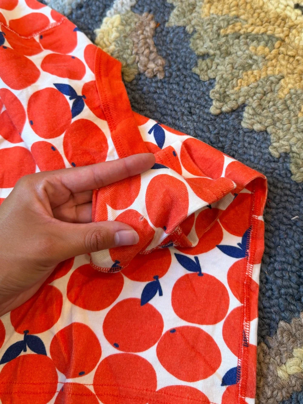 Hanna Andersson Orange & Navy Fruit-Print Short Sleeve Tee
